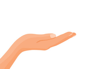Hand open up gesture with palm facing up