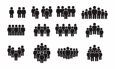 Vector set of people silhouettes for business, fashion, family, and couple designs and illustrations