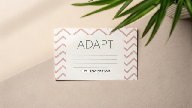 Minimalist Adaptation Card with Elegant Chevron Pattern for Flexible Order Management and Organizational Purposes