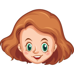 Close Up Portrait Of A Smiling Young Girl With Reddish Brown Hair And Green Eyes Against A Transparent Background