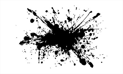 Black Paint Splatter Vector Images - Black Grunge Paint Brush Strokes Vector Collection