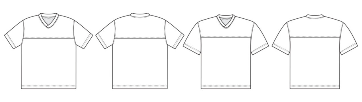 jersey template vector. jersey mockup front and back. blank football jersey apparel.