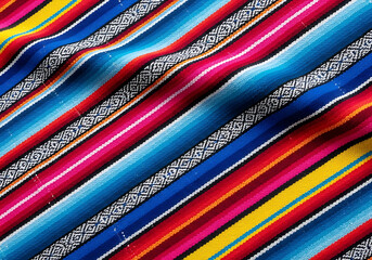 Vibrant Diagonal Stripes of a Woven Blanket