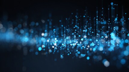 Stunning abstract blue light particles rise dynamically for modern technology or futuristic business presentations and innovative marketing campaigns