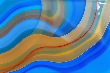 Translucent Gel Abstract Art with Layered Curves