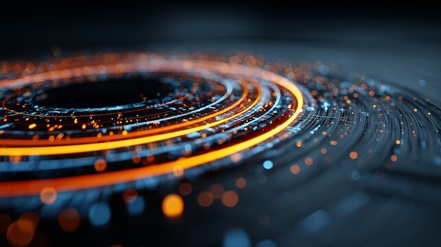 Dynamic abstract technology circles glowing with energy for cutting edge innovation concepts and modern digital designs, ideal for futuristic themes