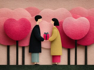 Red Heart Gesture Symbolizing Love and Happiness for Valentine's Day