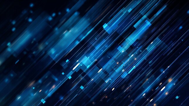 Futuristic glowing blue lines creating a dynamic digital data stream background perfect for technology companies and modern business presentations