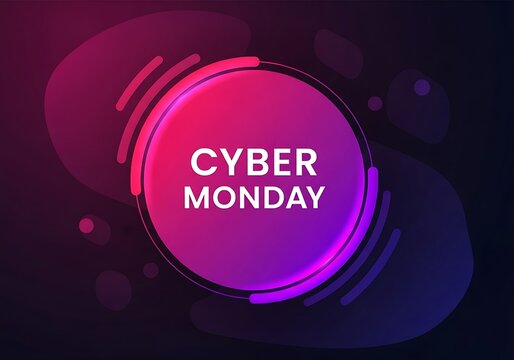Cyber monday text with abstract neon background