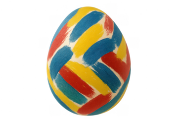 Painted easter egg with abstract colorful brushstrokes
