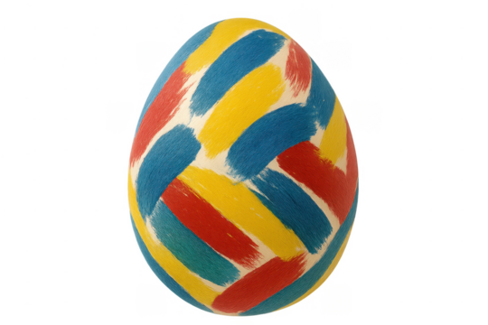 Painted easter egg with abstract colorful brushstrokes