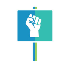 Minimalist Protest Placard Sign Flat Vector Icon for Activism and Rights