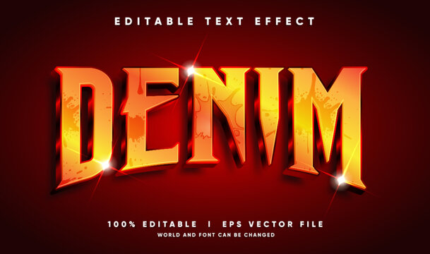denim 3d vector text effect with modern style