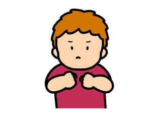 怒る　茶髪の男の子