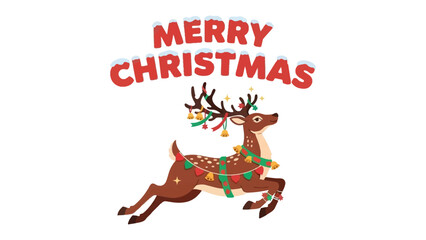 Holiday Cheer: A whimsical illustration captures the essence of Christmas with a festive deer adorned in colorful decorations, embodying the spirit of celebration and joy.