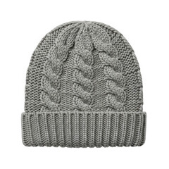 Gray knitted beanie hat isolated on transparent background, a warm and stylish accessory