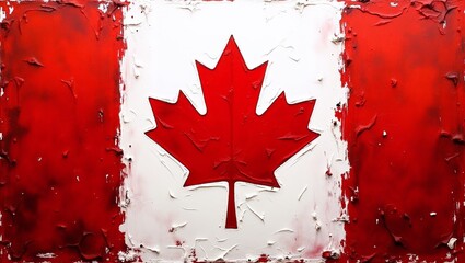 Canadian flag painted on the wall