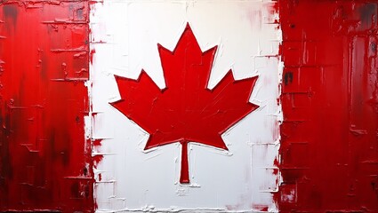 Canadian flag painted on the wall