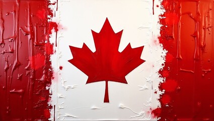 Canadian flag painted on the wall