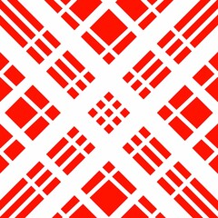 Abstract geometric pattern with red and white square shapes creating a bold, modern visual design