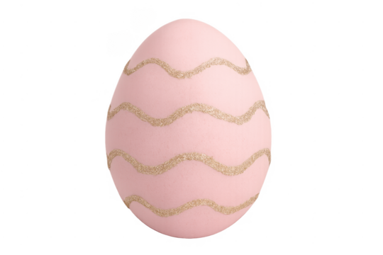 Pink easter egg with golden glitter wavy lines - Powered by Adobe