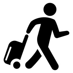 3d man pulling a luggage