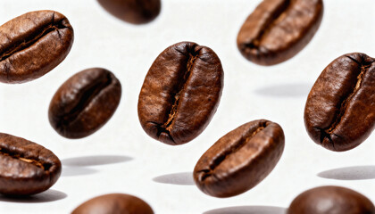 High-Speed Photography of Coffee Beans Falling