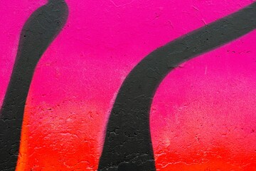 Bold graffiti pattern in vibrant pink, orange, black. 90s street art style, fluorescent glow, bold...