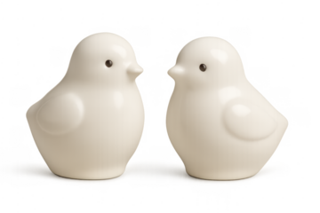 Ceramic bird couple representing love and connection