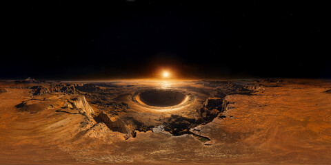 Asteroid impact v12 8K VR 360 Equirectangular Spherical Panorama