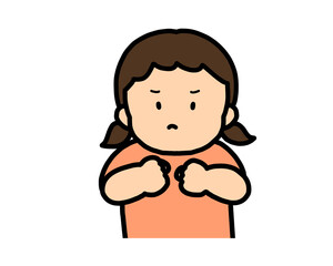 怒る　アジア人の女の子