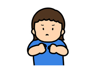 怒る　アジア人の女の子