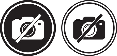 No photo icon set in two styles . No photography icon . Vector illustration