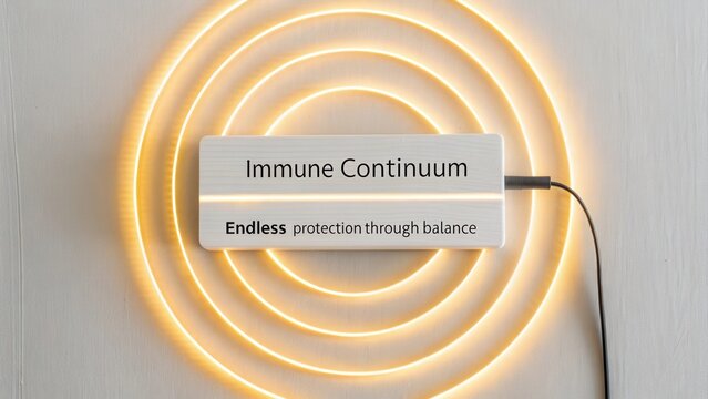 Immune Continuum Concept with Light Circles Representing Protection and Balance for Health and Wellness Themes