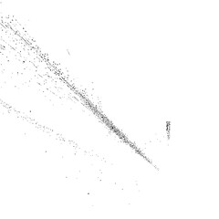 Obraz premium Distressed white background with diagonal lines of scattered dark dots and a small vertical mark present