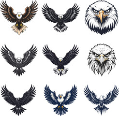 Obraz premium set of eagle tattoo