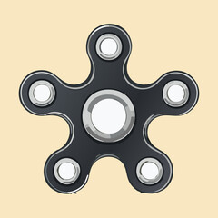 Sleek Black Fidget Spinner Toy with White Bearing Dots Representing Focus Enhancement and Anti-Anxiety Play Tool