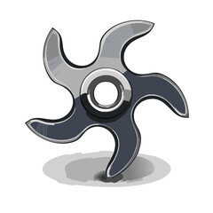 Modern Black Shuriken Style Fidget Spinner Toy Representing Focus, Stress Relief, and Pop Culture Trend Gadget