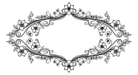 Decorative floral oval frame