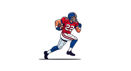 Fototapeta premium American Football Player Vector – Sport Athlete Illustration with Helmet and Ball