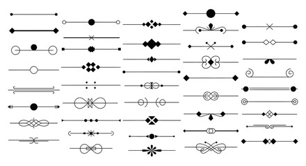 Assortment of decorative line dividers and ornaments © VectoCard