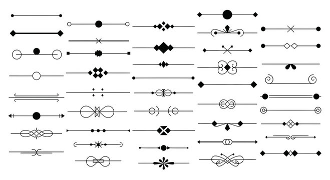 Assortment of decorative line dividers and ornaments