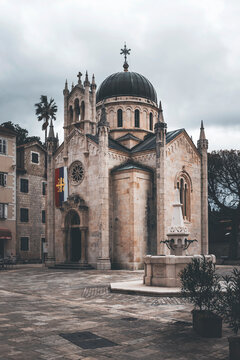 orthodox church in the old town of herceg novi, montenegro
