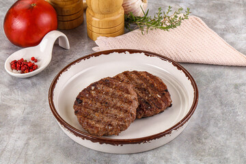Grilled beef burger cutlet minced meat