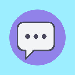 Minimal Chat Message Icon – Modern Flat Bubble Symbol for Communication and App UI