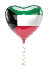 Transparent Background Cutout Heart Shaped Kuwait Flag Balloon - Dcorative Element For Celebrating National Day