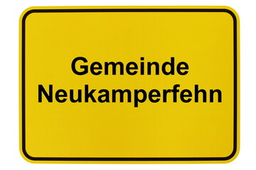 Illustration eines Ortsschildes der Gemeinde Neukamperfehn in Niedersachsen	