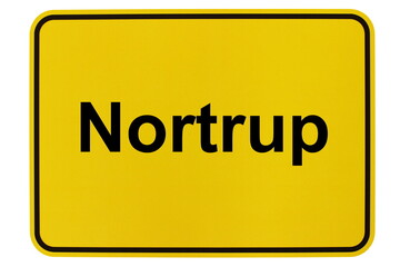 Illustration eines Ortsschildes der Gemeinde Nortrup in Niedersachsen	