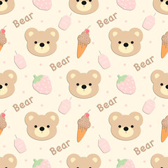 seamless pattern with teddy bears