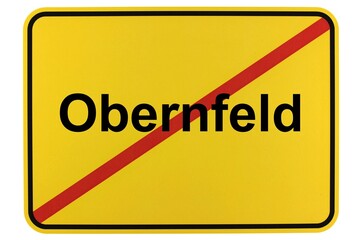 Illustration eines Ortsschildes der Gemeinde Obernfeld in Niedersachsen	